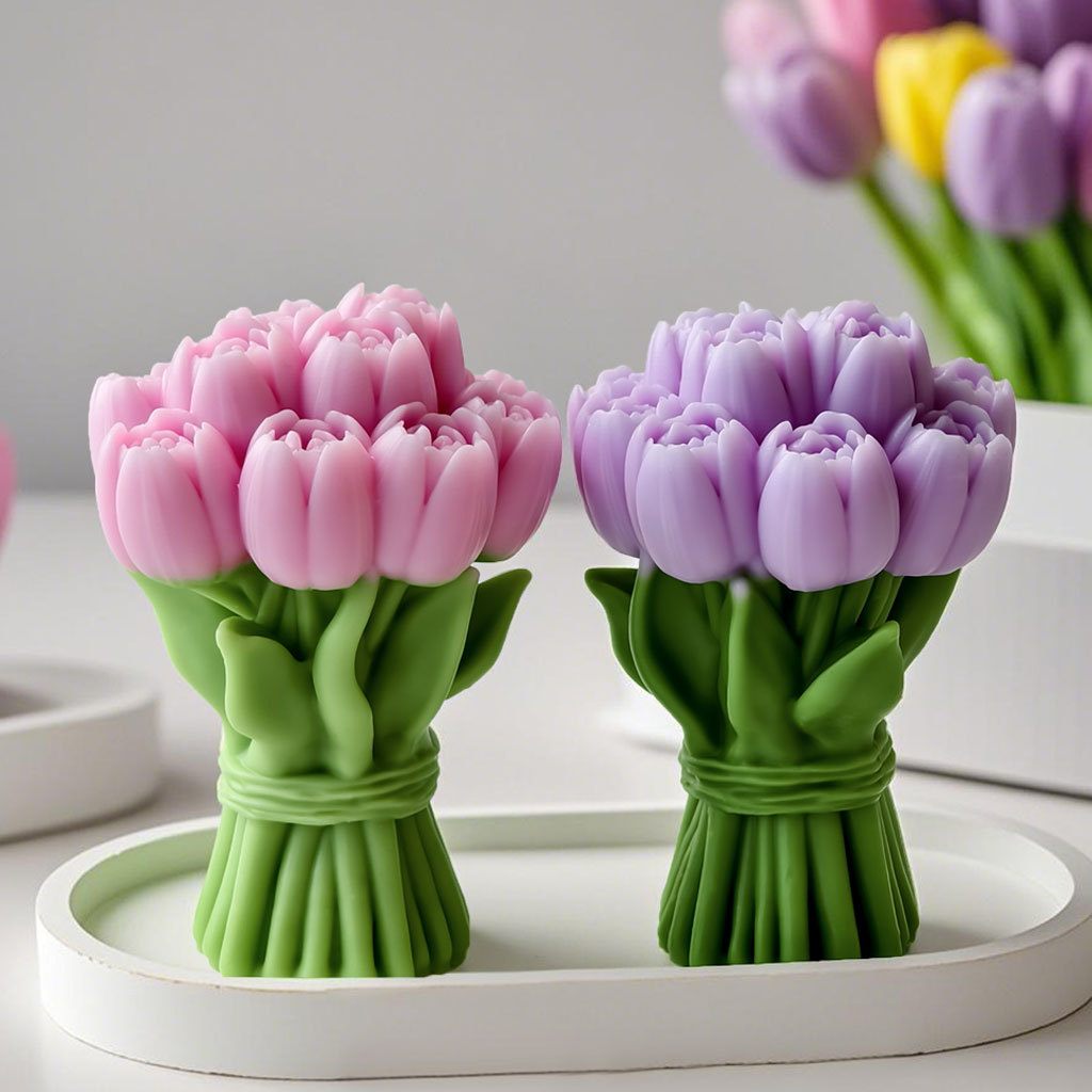 Candle Supplies In Bulk - Valentine's Day Gift Tulip Bouquet Silicone