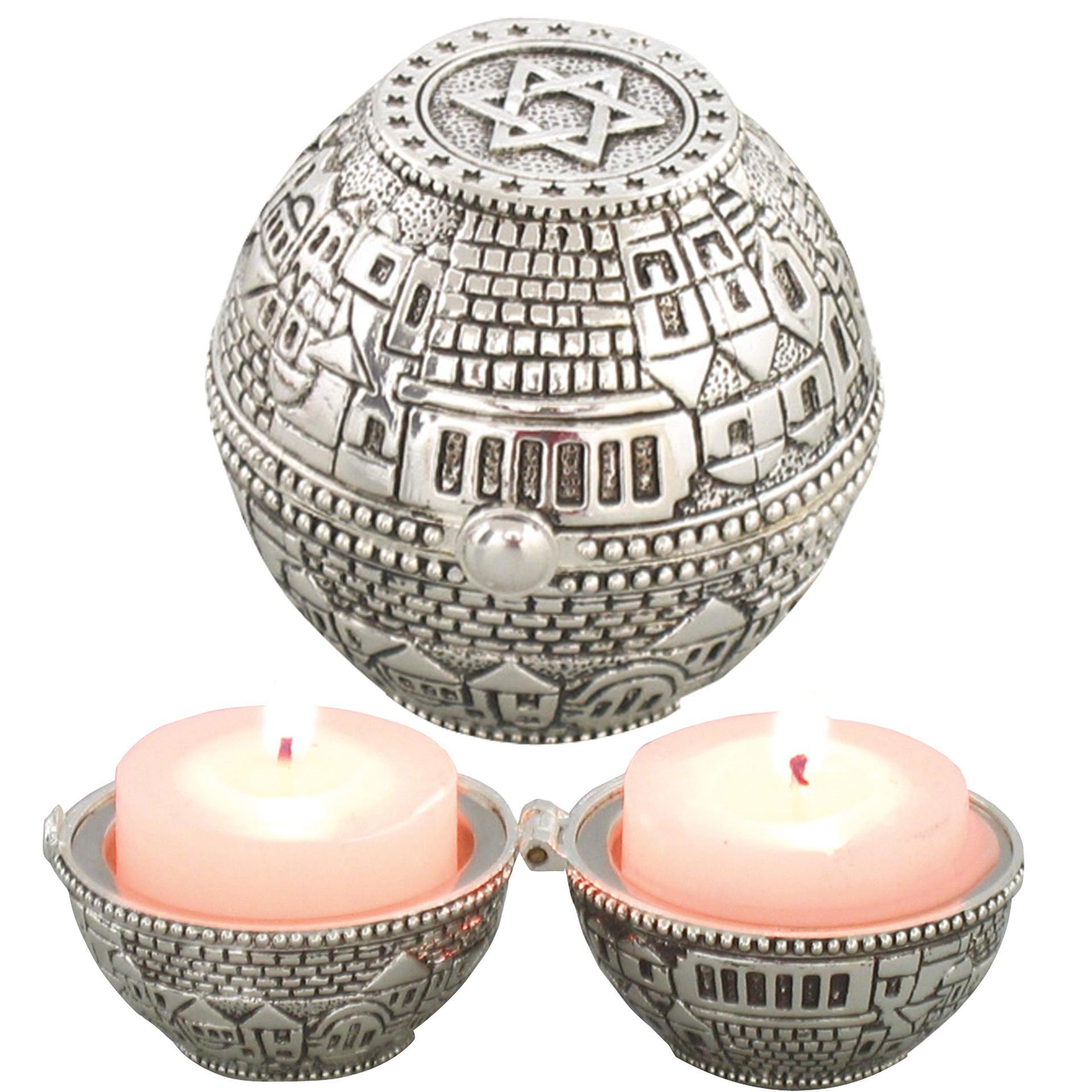 Jewish Shabbat Metal Travel Ca - Candle Zero recension och pris