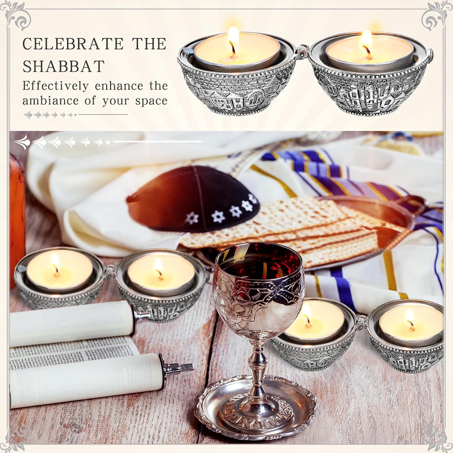 Jewish Shabbat Metal Travel Ca - Candle Zero recension och pris